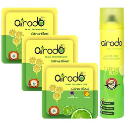 AIRODO Citrus blast Air freshner power pocket gel (3) and Room freshen