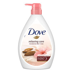 DOVE RELAXING ALMOND CREAM BODY WASH WITH HIBISCUS PUMP BOTTLE, SOFT &