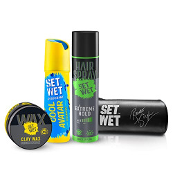 SET WET Styling Kit- Cool Avatar Deodorant for Men 150ml, Clay Wax 60g