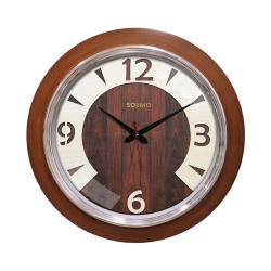 Amazon Brand - Solimo Stylish Numbers Wall Clock | Wooden | Silent Swe