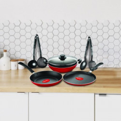 Pigeon Mio 8 Piece Gift Set Non-Stick Coated Cookware Set(Aluminium, 8