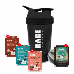 Rage Coffee - Silk Blend Assorted Sachets, Pack of 15 (3 Classic, 4 Cr