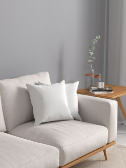 ROSARA HOME Set Of 2 White Square Cushion Covers