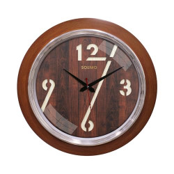 Amazon Brand - Solimo Classic Numbers Wall Clock | Wooden | Silent Swe
