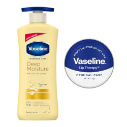 Vaseline Lip Tins Original Care, 17g + Vaseline Deep Moisture Serum In