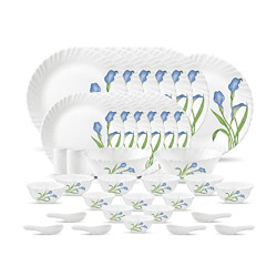 LA OPALA, NOVO COLLECTION, OPAL GLASS DINNER SET 35 PCS, TENDER TRIO,