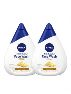 Nivea Set of 2 Milk Delights Face Wash Fine Gramflour For Oily Skin -