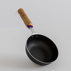 The Earth Store EcoLuxe Iron Tadka Pan/Fry Pan with Steel Handle for K