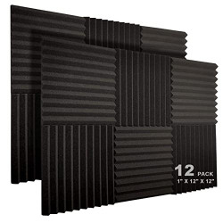 JBER 12 Pack Acoustic Foam Panels, 1 X 12 X 12 Studio Soundproofing