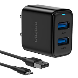 Oraimo Wall Charger, Dual Port Fast Charger 5V/2.4A Fast Charging Powe