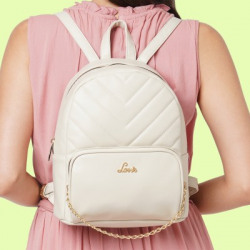 LAVIE CHEV QUILT FASHION BACKPACK 10 L BACKPACK(BEIGE)