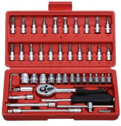 COSPEX SCREWDRIVER AND SOCKET SET AUTOMOBILE TOOL KIT - RED, 46 PIECES