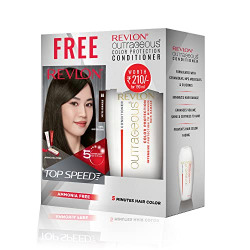 REVLON TOP SPEED HAIR COLOR FOR WOMAN - BROWNISH BLACK 68 (WITH OUTRAG