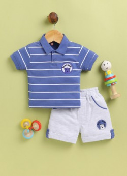 Mars Infiniti Baby Boys Casual T-shirt Shorts(Blue)