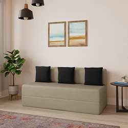 Amazon Brand - Solimo Dukon 3-Person Sofa Foldable Sofa Cum Bed (Epe F