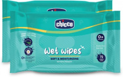 Chicco Baby Moisturizing Wet Wipes with Aloe Vera and Chamomile(144 Wi