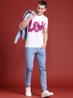 Mast & Harbour Typography Printed Cotton T-shirt