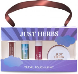 JUST HERBS TRAVEL TOUCH UP KIT INCLUDED LIP GLOSS, PERFUME, LIQUID LIP