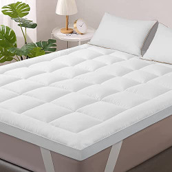 LINENOVATION 1000GSM HOLLOW FIBRE MATTRESS PADDING/TOPPER WHITE FOR TW