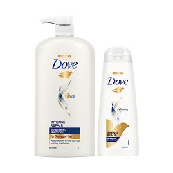 DOVE INTENSE REPAIR SHAMPOO 1 LTR & DOVE INTENSE REPAIR CONDITIONER 33