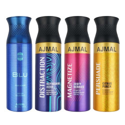AJMAL 1 Blu Homme for Men, 1 Distraction, 1 Magnetize and 1 Persuade f