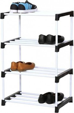 BAE 4 layer strong PVC pipe shoe stand Plastic Shoe Stand(Black, White
