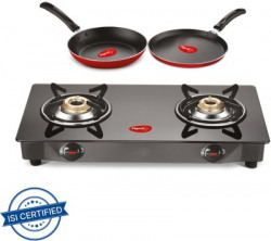 Pigeon Combo - Brunet Cooktop + Flat tawa 250 + Fry Pan 240 Glass Manu