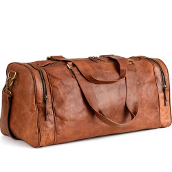 Berliner Bags Vintage Leather Duffle Bag Bergen for Travel or the Gym,