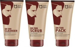 Qraa MEN DE-TAN CLEANSER FOR MEN 100gm + DE-TAN SCRUB FOR MEN 100GM +