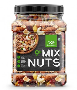 GREENFINITY HEALTHY NUTMIX 1KG | JAR PACK | DRIED ALMONDS, BLACK RAISI