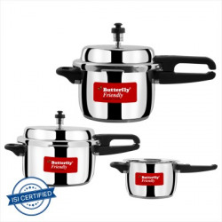 Butterfly stainless steel 2 L, 3 L, 5 L Outer Lid Induction Bottom Pre