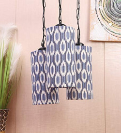 Tu Casa-TC-169.-.height-23.-.Ikat printShade.-.with Metal Base & Chain