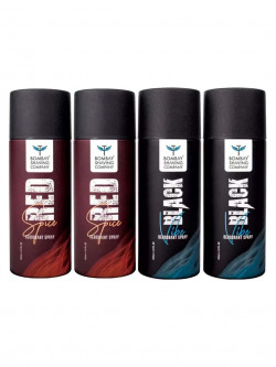 BOMBAY SHAVING COMPANY MEN SET OF 2 RED SPICE & 2 BLACK VIBE DEODORANT