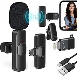 Careflection Wireless Clip Mic, Wireless Lavalier Microphones, Clip-on