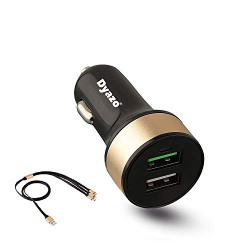 Dyazo Qualcomm Dual Port Turbo Quick Charge 3.0 Dual Port USB Car Char