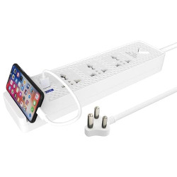 UBON EXT-1 7-in-1 Power Series, 6Amp Extension Board with 3 Sockets, 3
