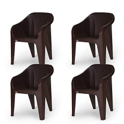 SUPREME FUTURA PLASTIC CHAIRS FOR HOME AND OFFICE (SET OF 4, GLOBUS BR