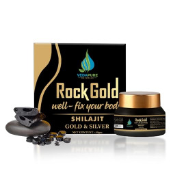 ROCK GOLD PURE AYURVEDIC SHILAJIT RESIN WITH PURE GOLD & SILVER/AUTHEN