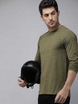 THE ROADSTER LIFESTYLE CO. MEN RAGLAN LONG SLEEVES SOLID T-SHIRT