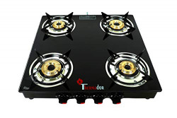 THERMADOR TOUGHENED ISI CERTIFIED BRASS PLATED BURNER GLASS GAS STOVE