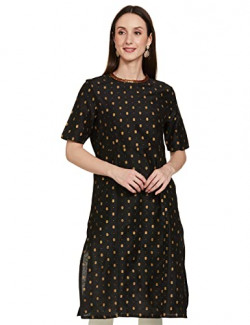 AMAZON BRAND - TAVASYA WOMEN'S POLYESTER STRAIGHT FESTIVE KURTI (PAG 1