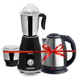 LIFELONG STAINLESS STEEL MIXER GRINDER 500 W (2 JAR, BLACK) WITH ELECT