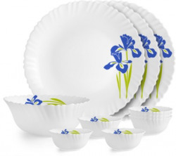 CELLO PACK OF 10 OPALWARE DAZZLE OPALWARE BLUE IRIS DINNER SET | CROCK
