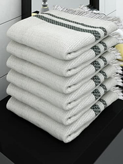 ATHOM LIVING ECOSAVIOUR PREMIUM COTTON BATH TOWEL PEARL WHITE (PACK OF