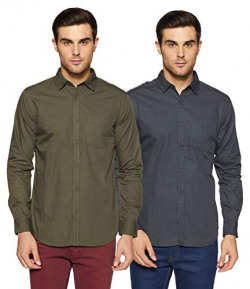 Amazon Brand - Symbol Men's Solid Regular Fit Full Sleeve Cotton Casua