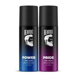 BEARDO POWER PERFUME DEO SPRAY 150ML AND BEARDO PRIDE PERFUME DEO SPRA