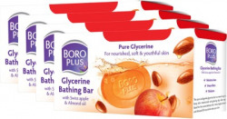 BOROPLUS GLYCERINE BATHING BAR WITH SWISS APPLE & ALMOND OIL(4 X 125 G