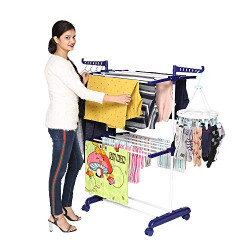 HAPPER PREMIUM 2 LAYER CLOTH DRYING STAND, COMPACT JUMBO (BLUE) PLASTI