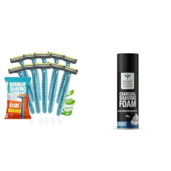 Bombay Shaving Company Flexi Smooth Stud Razor - 5 Pcs x 2 + Bombay Sh