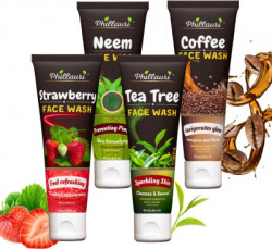 Phillauri Strawberry, Neem, Tea Tree And Coffee Combo for Brightens S